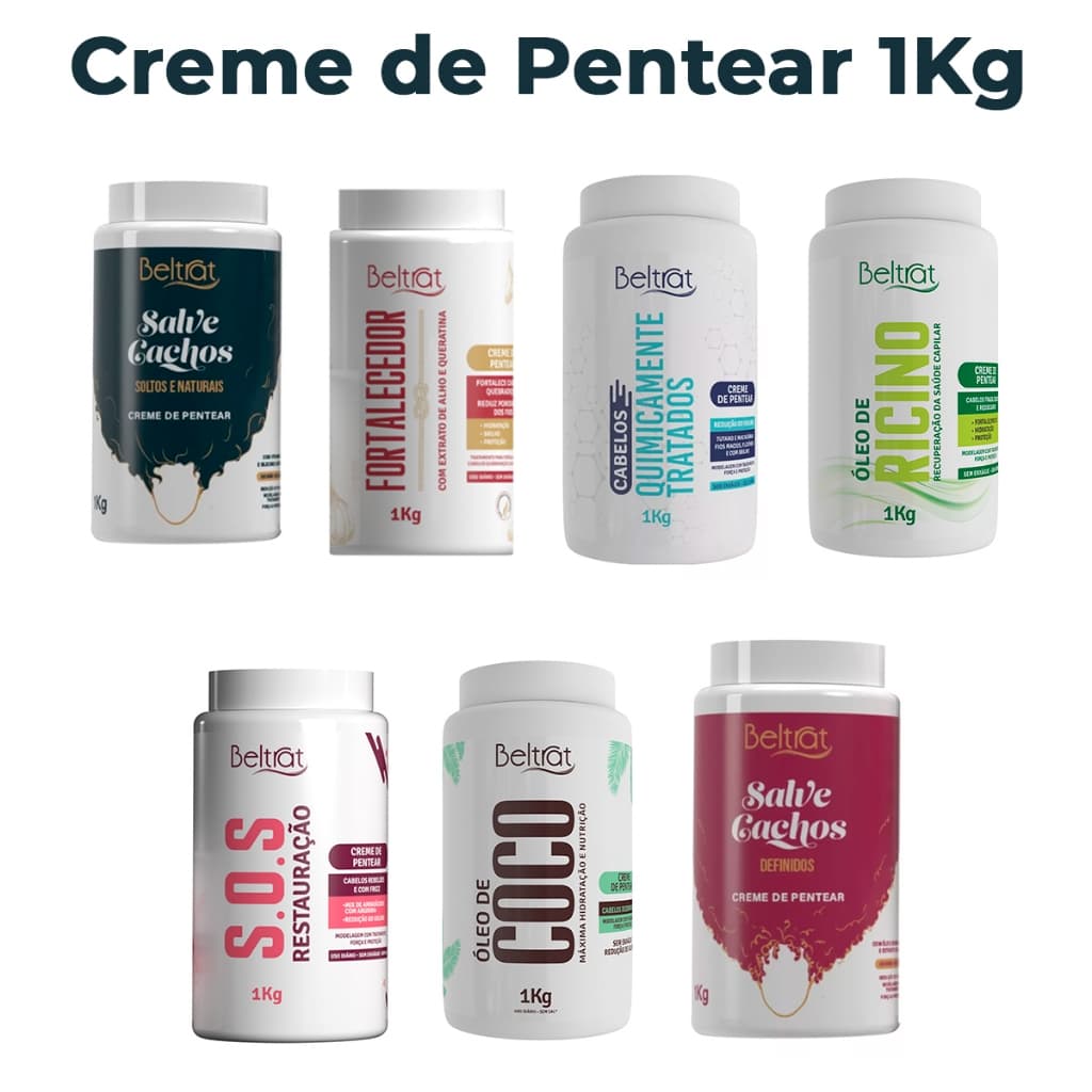 Creme de Pentear 1kg Tratamento Capilar Profissional Hidratante Beltrat