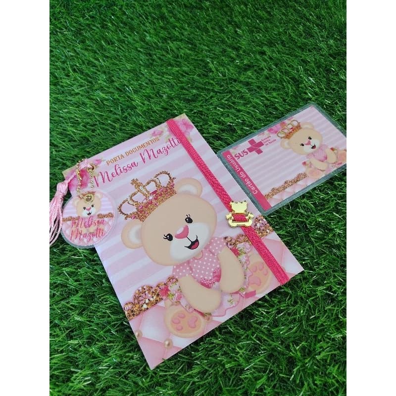 Porta documento bebê A6 ( pequeno) + cartão do SUS PERSONALIZADO