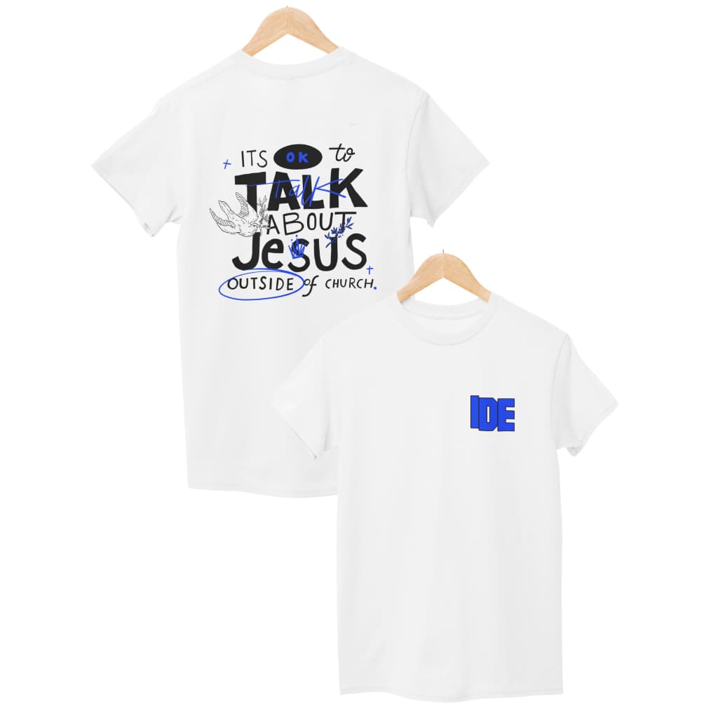 Camiseta Talk About Jesus IDE Evangelismo Unissex Yeshua Jesus Cristã Conferência Igreja 100% Algodão Alta Qualidade