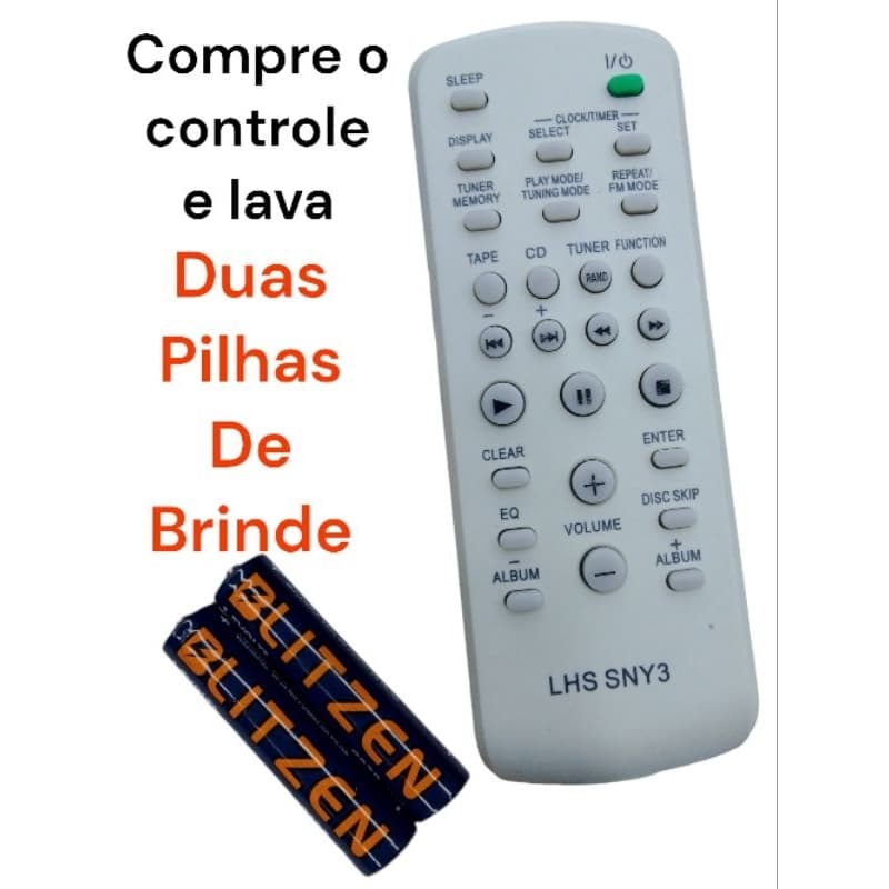 Controle Remoto Som Sony Rm-sc3 Mhc-gx9000 Mhc-gx9900 Lbt-zx