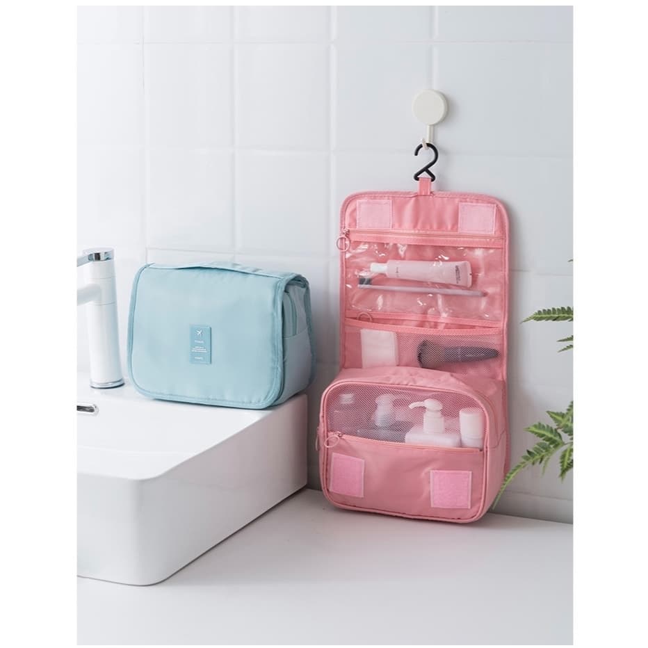 Necessaire Organizadora Bolsa Portátil Maquiagem Higiene Pessoal Bolsa De Viagem Com Gancho Dobrável