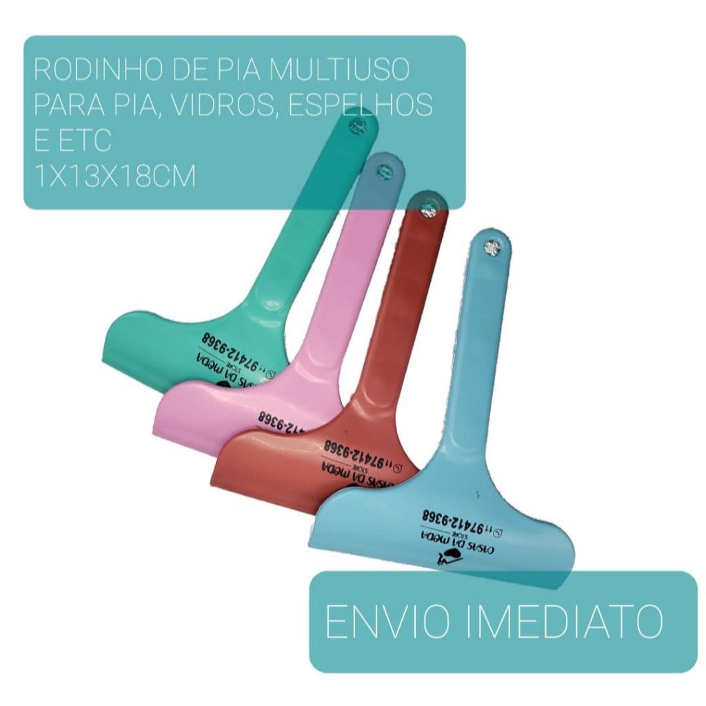 Kit com 2 rodinho multiuso para limpeza de pia, espelhos e vidros com precisão