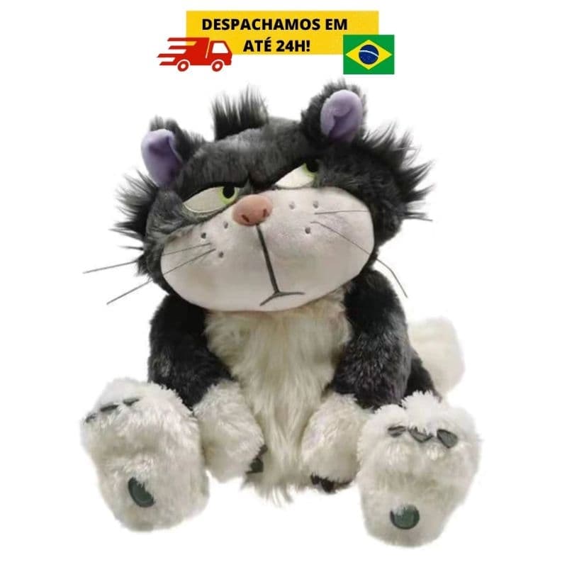 Boneco Pelúcia Gato Lúcifer Cinderela 25 cm