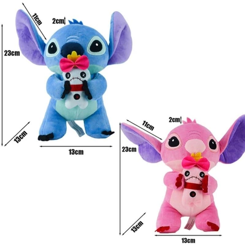 Boneco Lilo & Stitch xepa pelúcia 25 cm rosa e azul antialérgico ORIGINAL