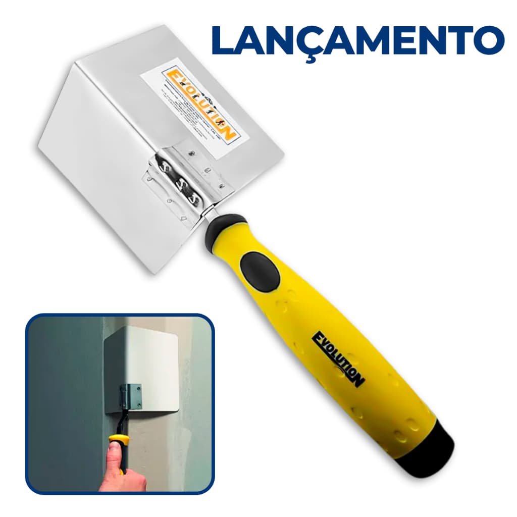 Desempenadeira de Aço Inox Evolution Canto Externo (Quina) Lâmina  Inoxidável Para Acabamento 1402