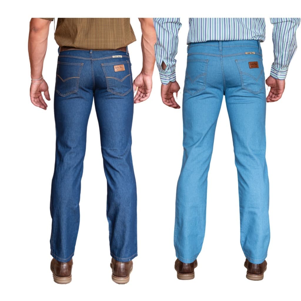 Kit com 2 Calças Jeans Masculina Tradicional Reta Básica Trabalho Serviço Ref: 916
