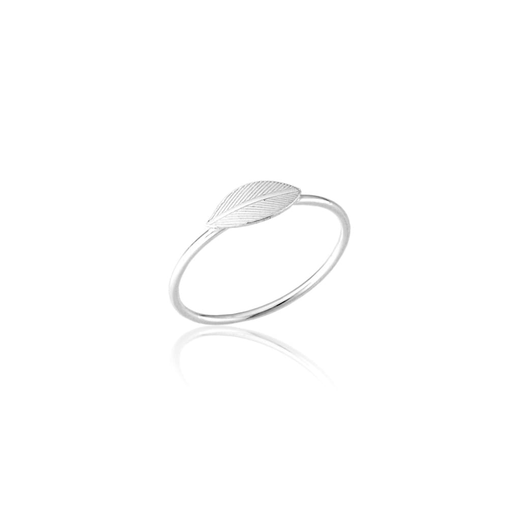 Anel Detalhe Folha Solitário Prata 925 NG0395