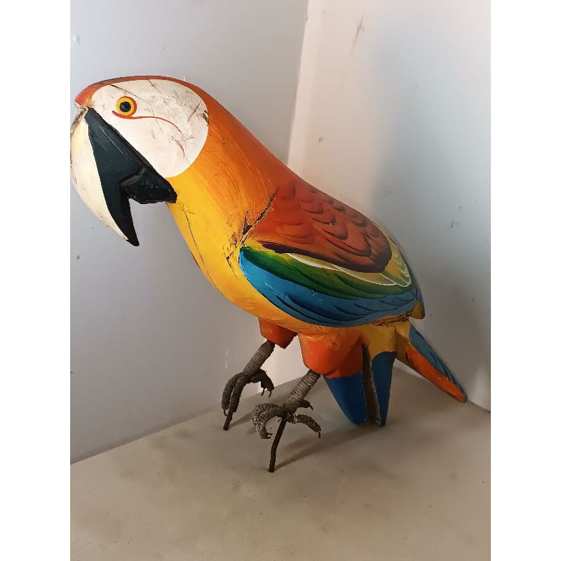 Arara Entalhada na Madeira Peça Decorativa Leia a Descrição