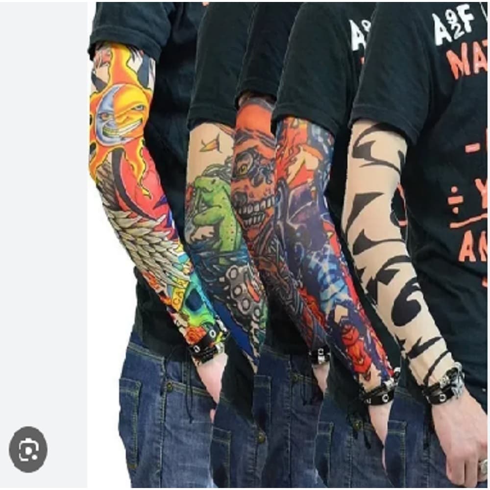 6 Pares de Manguito Protetor de Braço Tatuagem Fake Falsa de Tecido Top Tattoo Arm