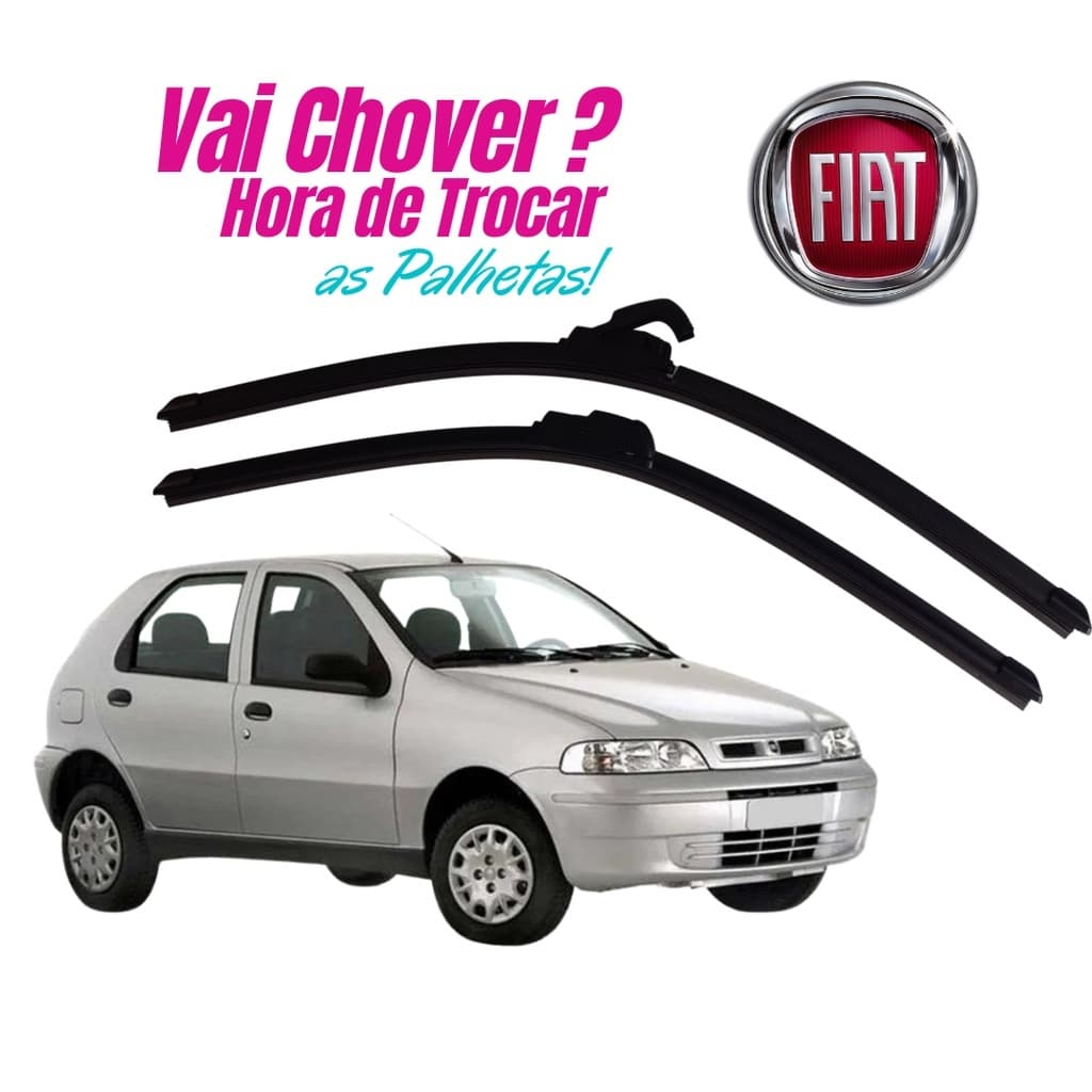 Jogo de Palhetas Limpador de Parabrisa FIAT PALIO 1996 a 2011 em Silicone