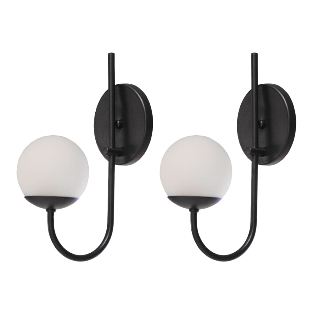 Kit 2 Arandelas Globo Jota Quarto Jardim Alumínio Decorações