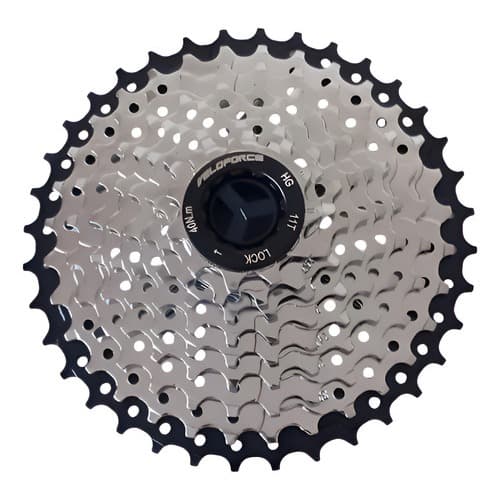 Cassete 9V 11x36 Dentes Cromado MTB Bike com  Coroa Preta
