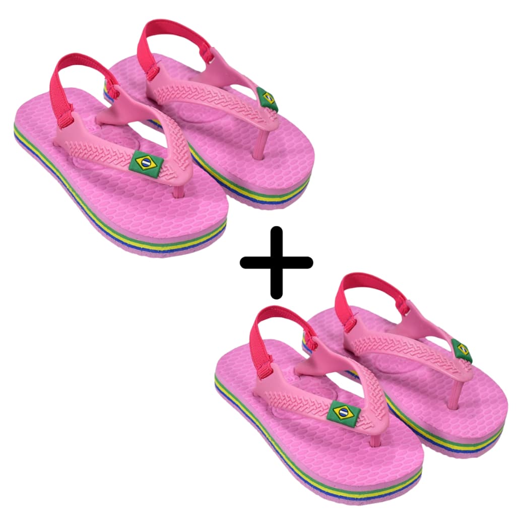 Kit 2 Pares Chinelo de dedo Elastico Bebe Antiderrapante  Menina Menino Confortável Lançamento