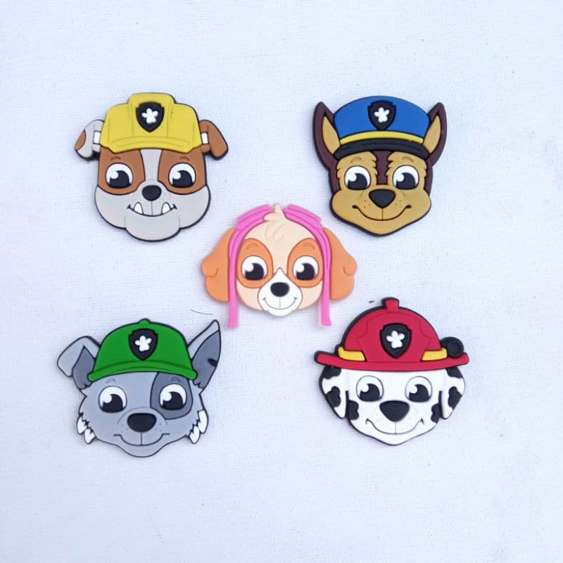 kit 5 uni aplique Emborrachado Infantil patrulha canina Fofo Artesanato Laceira Laços