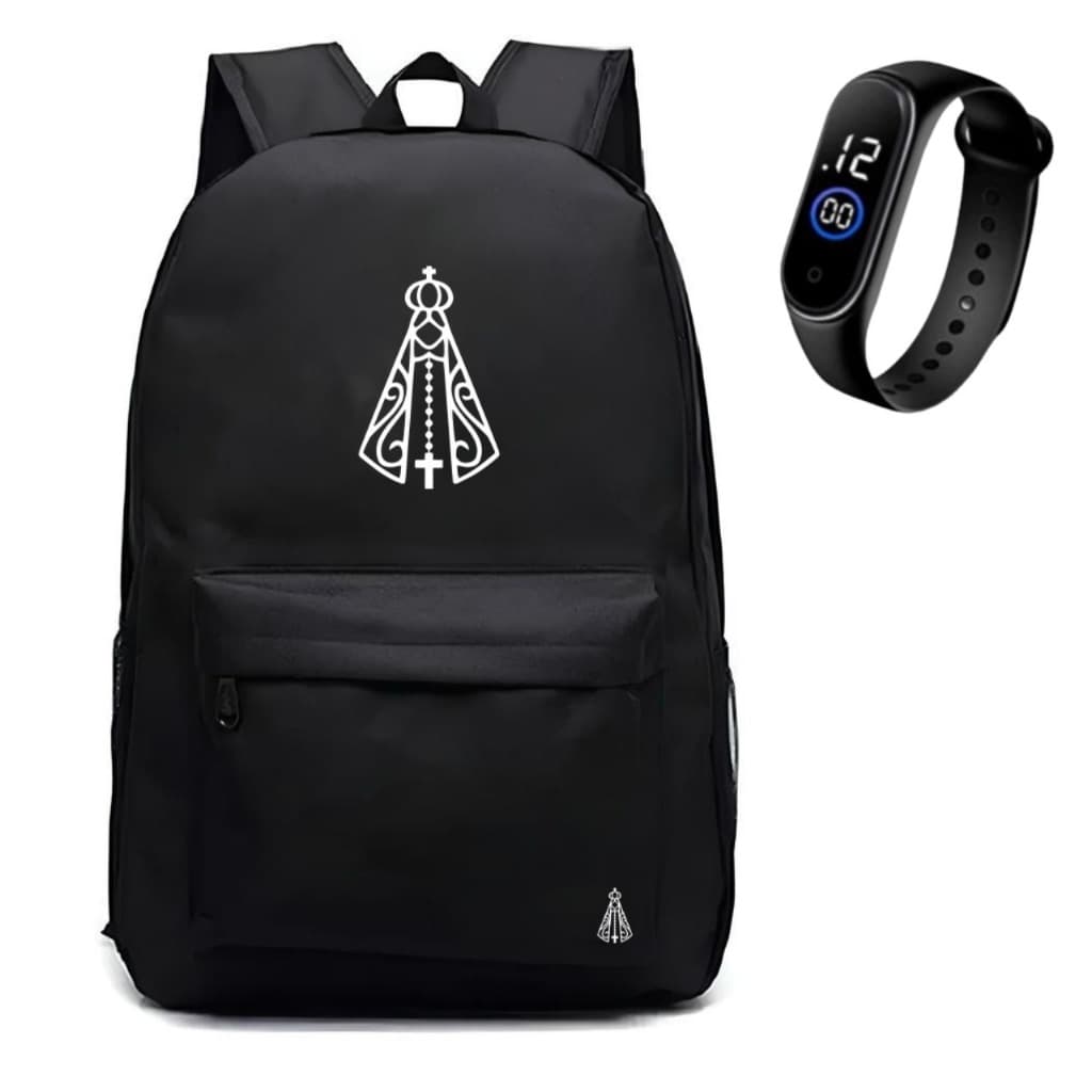 Mochila Escolar Igreja Católica Grande + Relógio