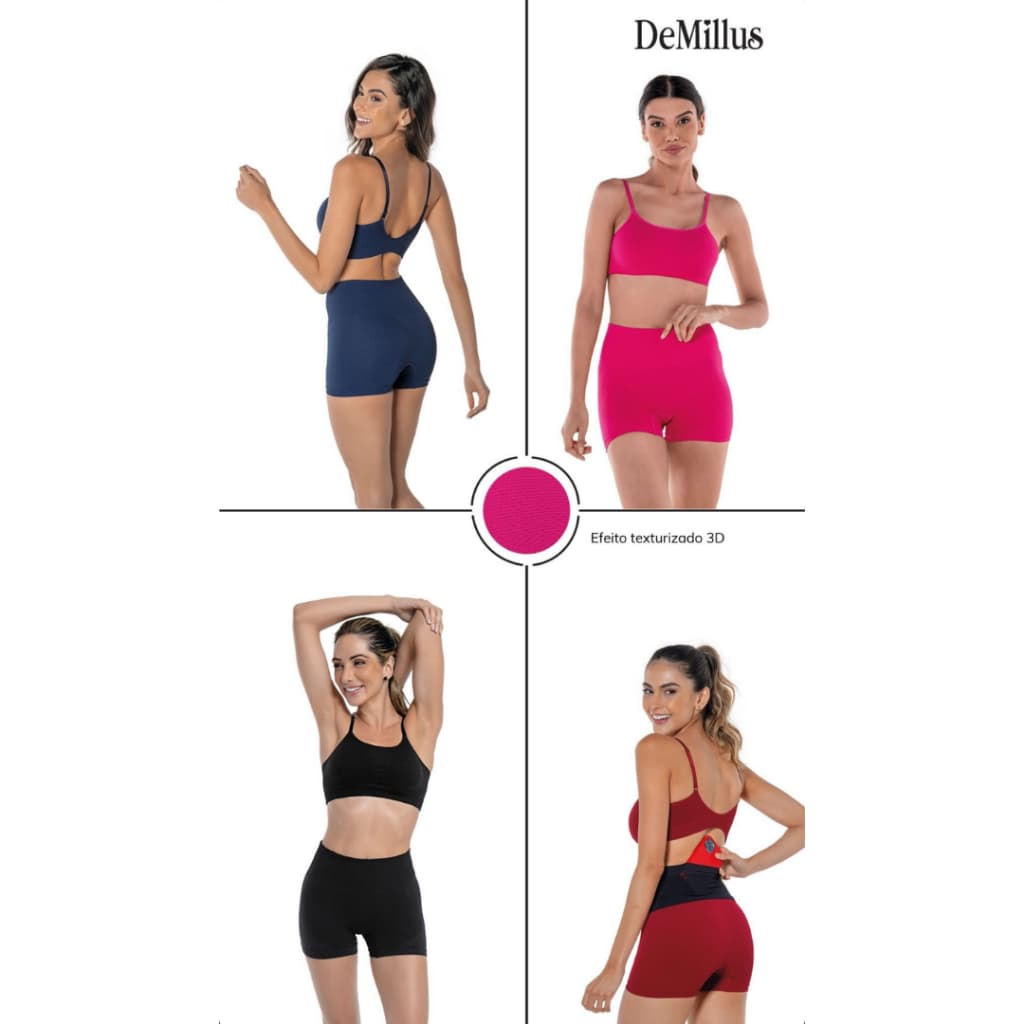 Conjunto Sport Velvette: Top e Short, Ultraleve DeMillus, vendidos separadamente 061235/094235