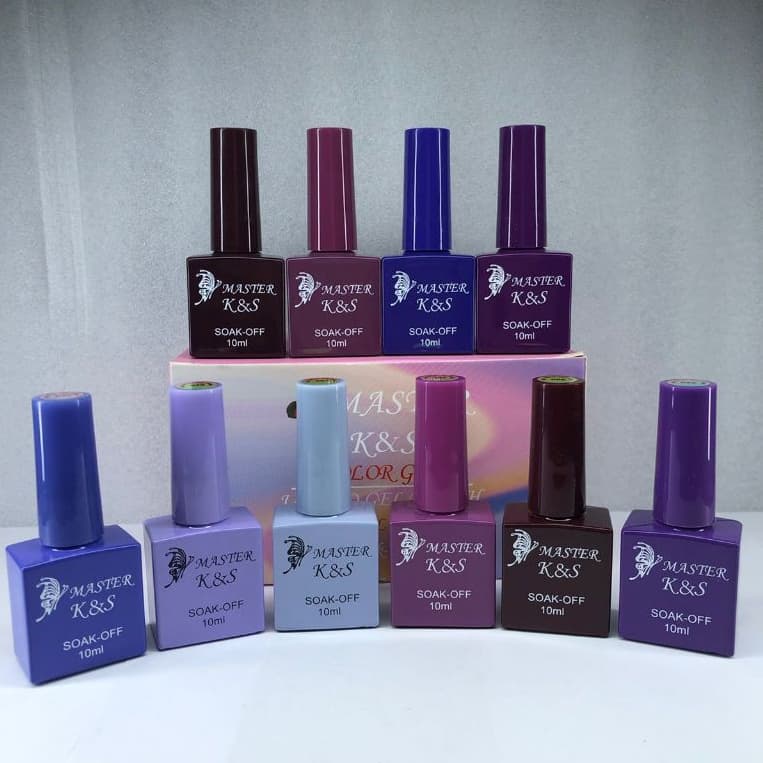 Kit  Esmaltes em Gel K&S  10ml Tons Roxo