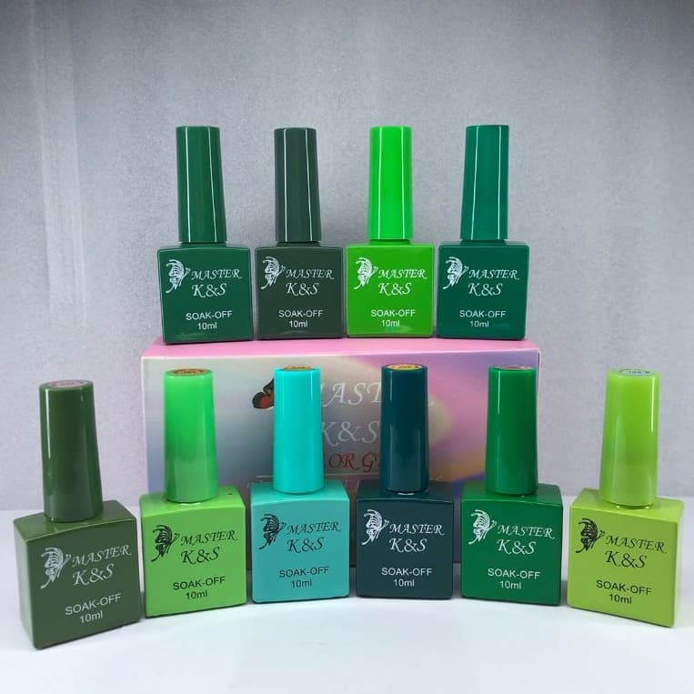 Kit Esmaltes em gel K&S 10ml Tons Verdes