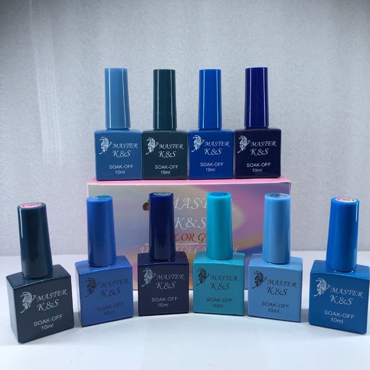 Kit Esmaltes Gel 10ml Tons De Azul