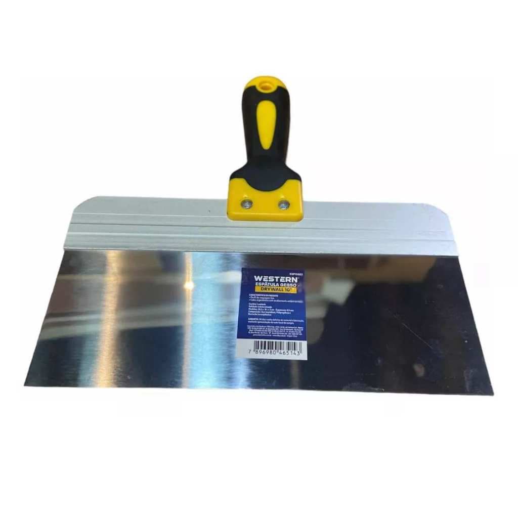 Espátula Em Aço Inox Para Gesso Cabo Emborrachado 10