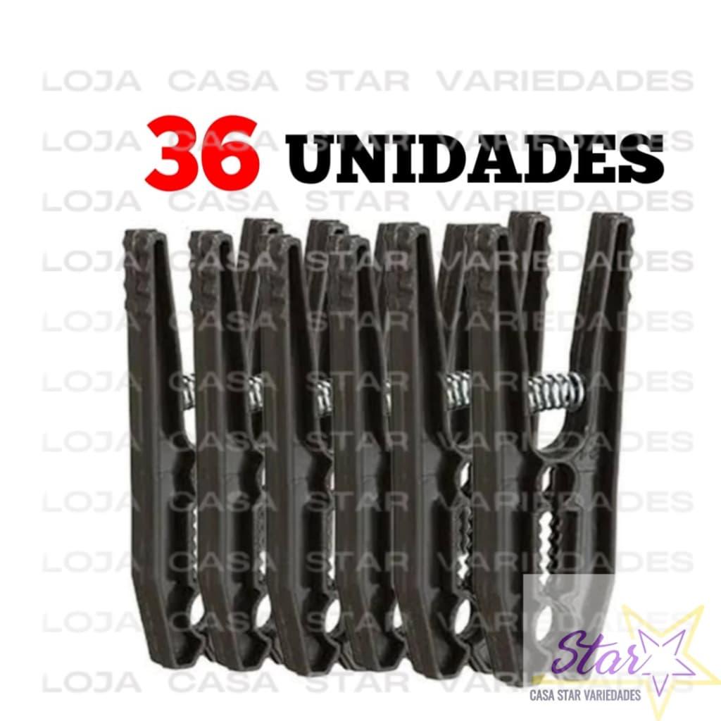 Kit 36 Prendedores de Roupas Grande Varal Pregador Roupa Plástico COM MOLA
