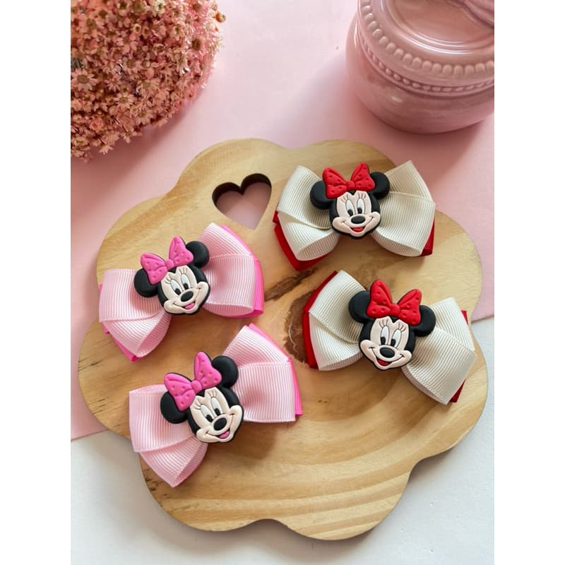 Parzinhos de laços da Minnie vermelha ou rosa