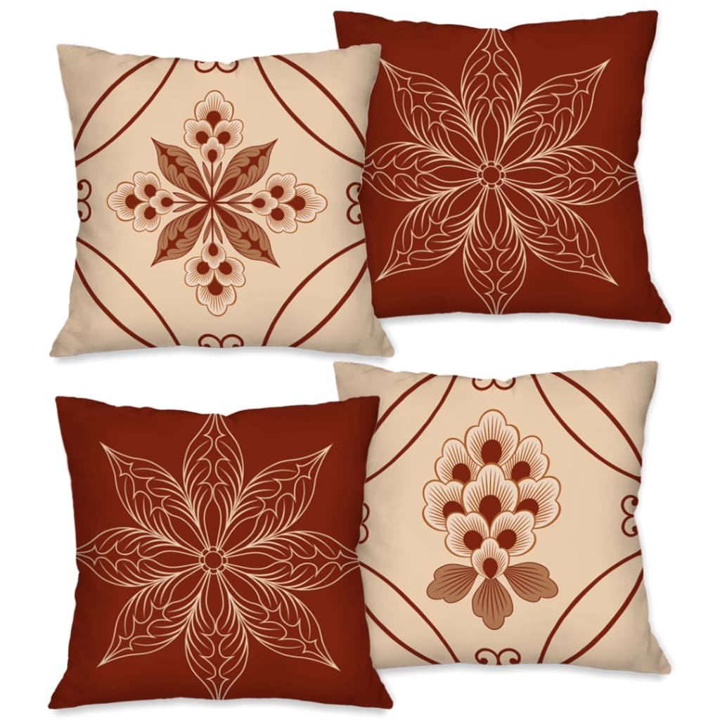 Kit com 4 Capas para Almofadas Decorativas Flores 45x45 cm Elegâcia