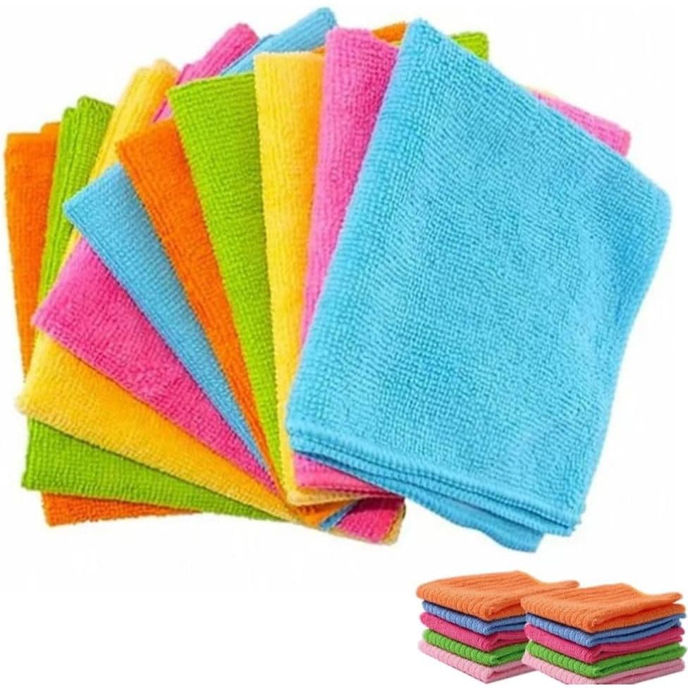 Kit 10 Panos De Limpeza Microfibra Super Absorvente Multiuso Não Solta Fiapo, Limpeza Doméstica e Automotiva de Carro