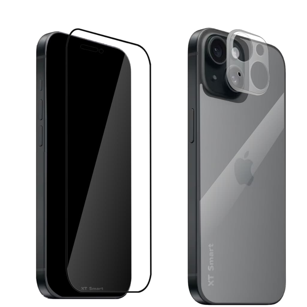 Película 3D Vidro Para IPhone 15 | Película Traseira 9D | Película da Câmera 3D