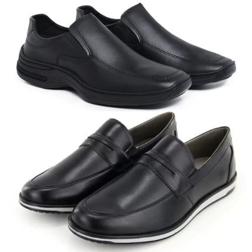 Kit 2 Pares Sapato Masculino Ortopédico Social de Couro Confort + Mocassim Oxford Masculino Couro Brilhante Super Macio