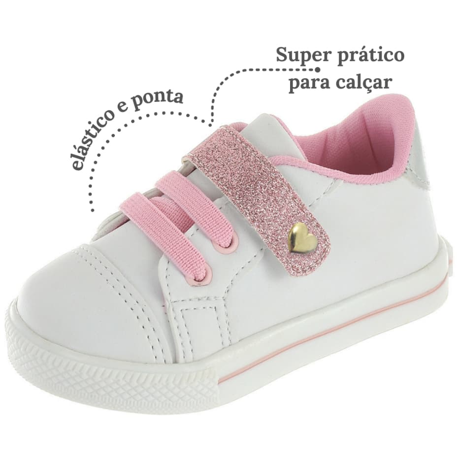 Tênis Infantil Menina Blogueirinha Tendência Velcro Super Macio Confortável