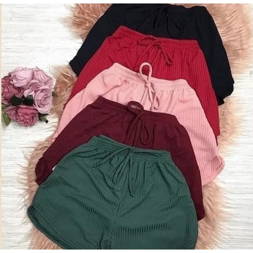 KIT 3 SHORT FEMININA PLUZ ZEZI  MALHA  CANELADO CASUAL   G1 G2 G3