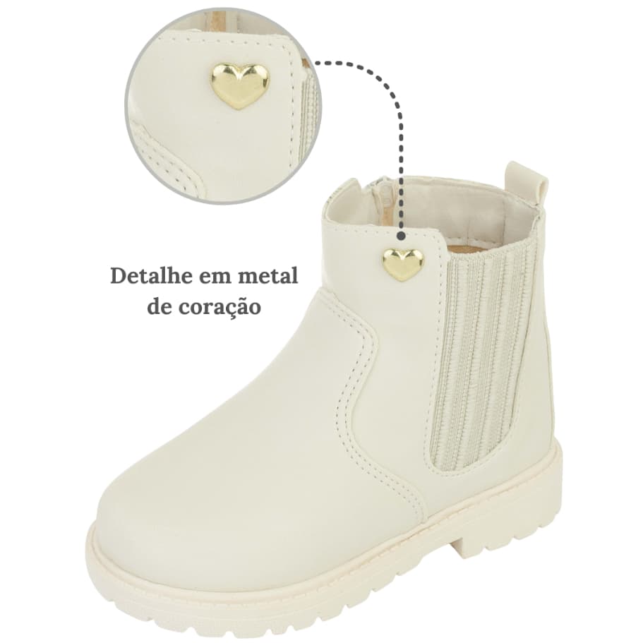 Bota infantil menina Jequinha Chelsea confortavel estilosa