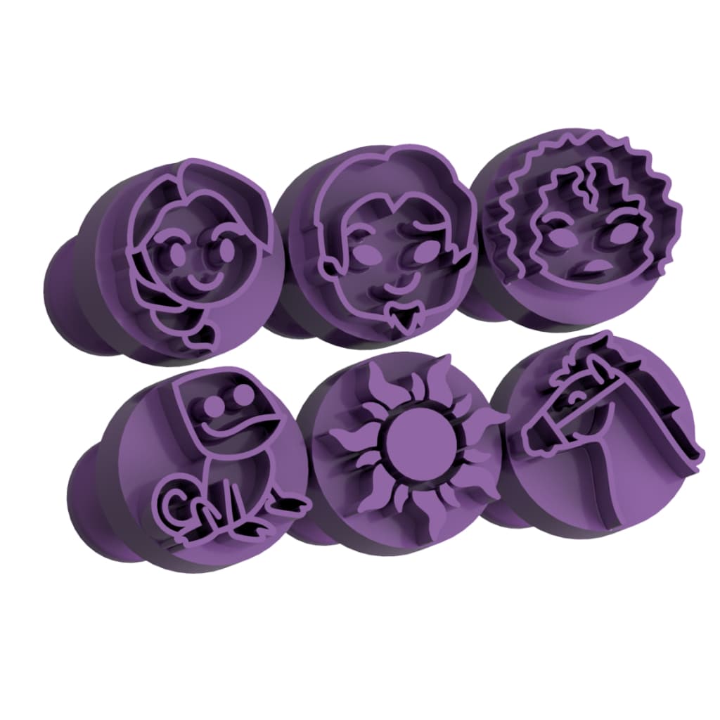 Carimbo para Brigadeiro e Doces - Rapunzel - Kit com 6 unidades