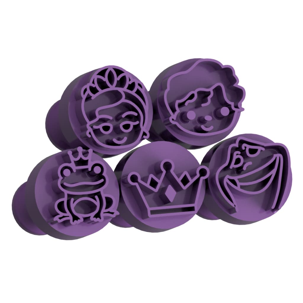 Carimbo para Brigadeiro e Doces - A Princesinha e o Sapo - Kit com 5 unidades