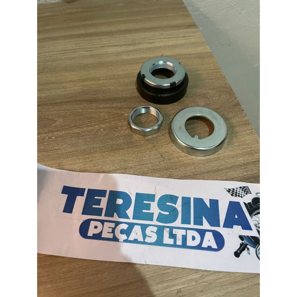 PORCA COLUNA DIREÇÃO +INFERIOR+ARRUELA TRAVA POP 110