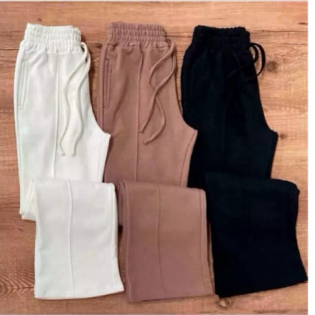 Kit 2 calças pantalona Lanzinha Pantalona Cós Largo Barra Flare Alta Tendência Reta Wide Leg wide no