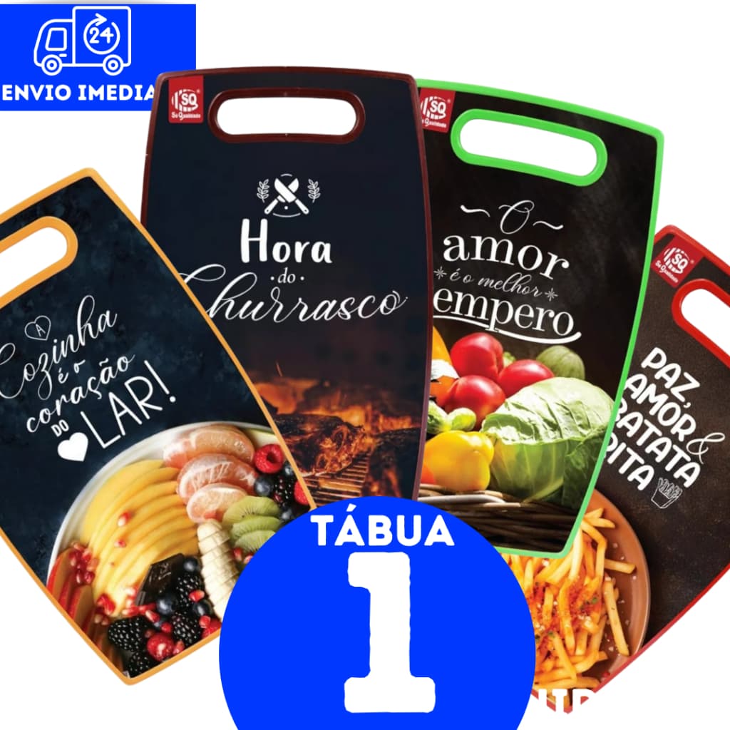 Tabua Corte 36cm De Carne Frutas Verduras De Plástico Temas Variados