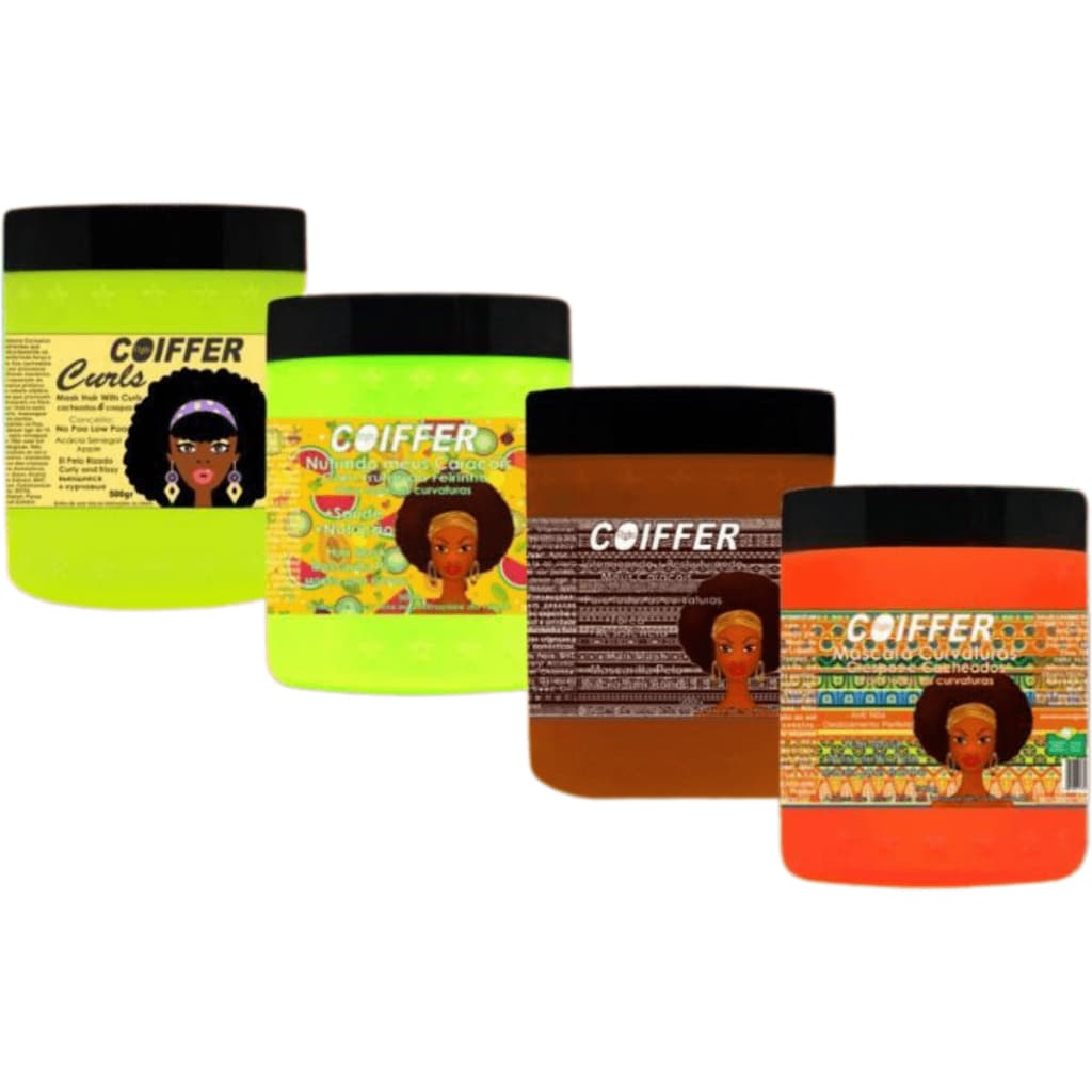 Kit Coiffer Crespos dos Sonhos: Cronograma Capilar 4 Passos - Cabelos Cacheados e Crespos
