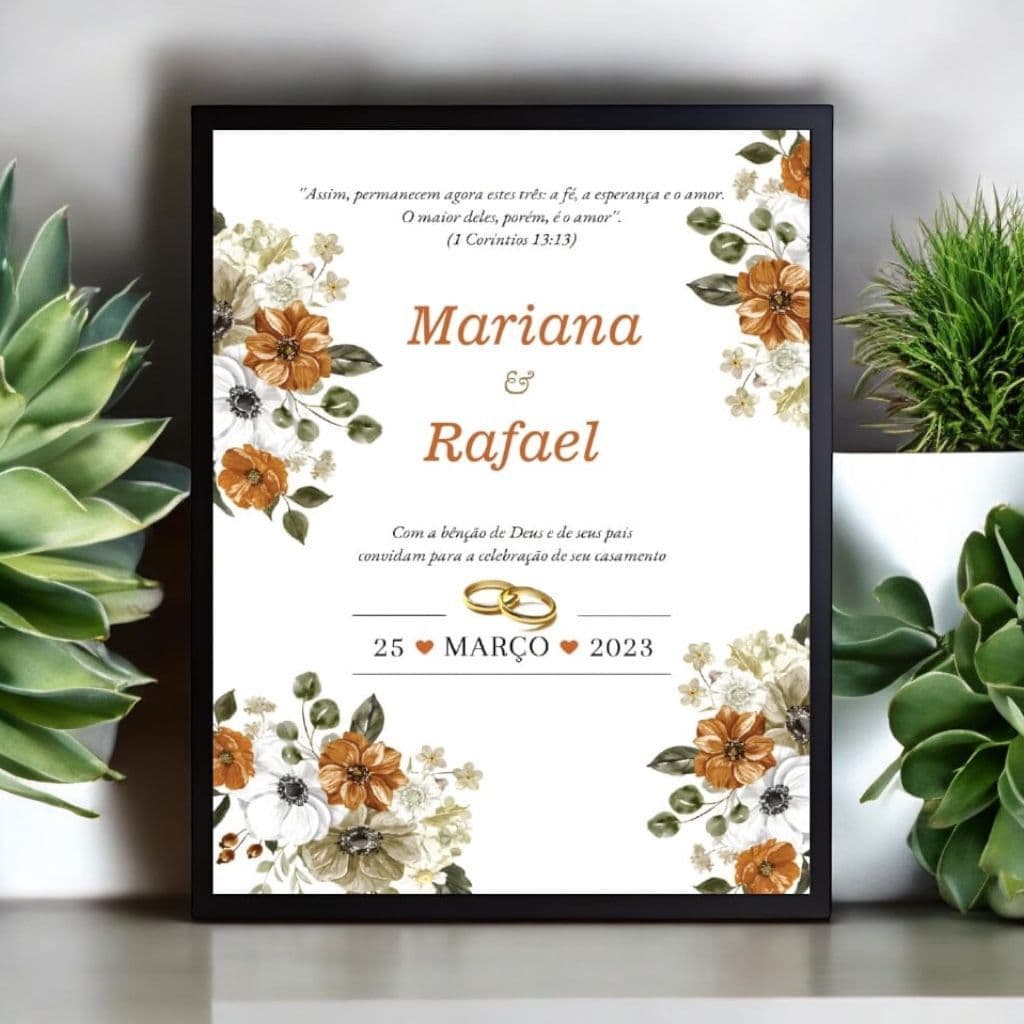 Quadro Recepção de Casamento