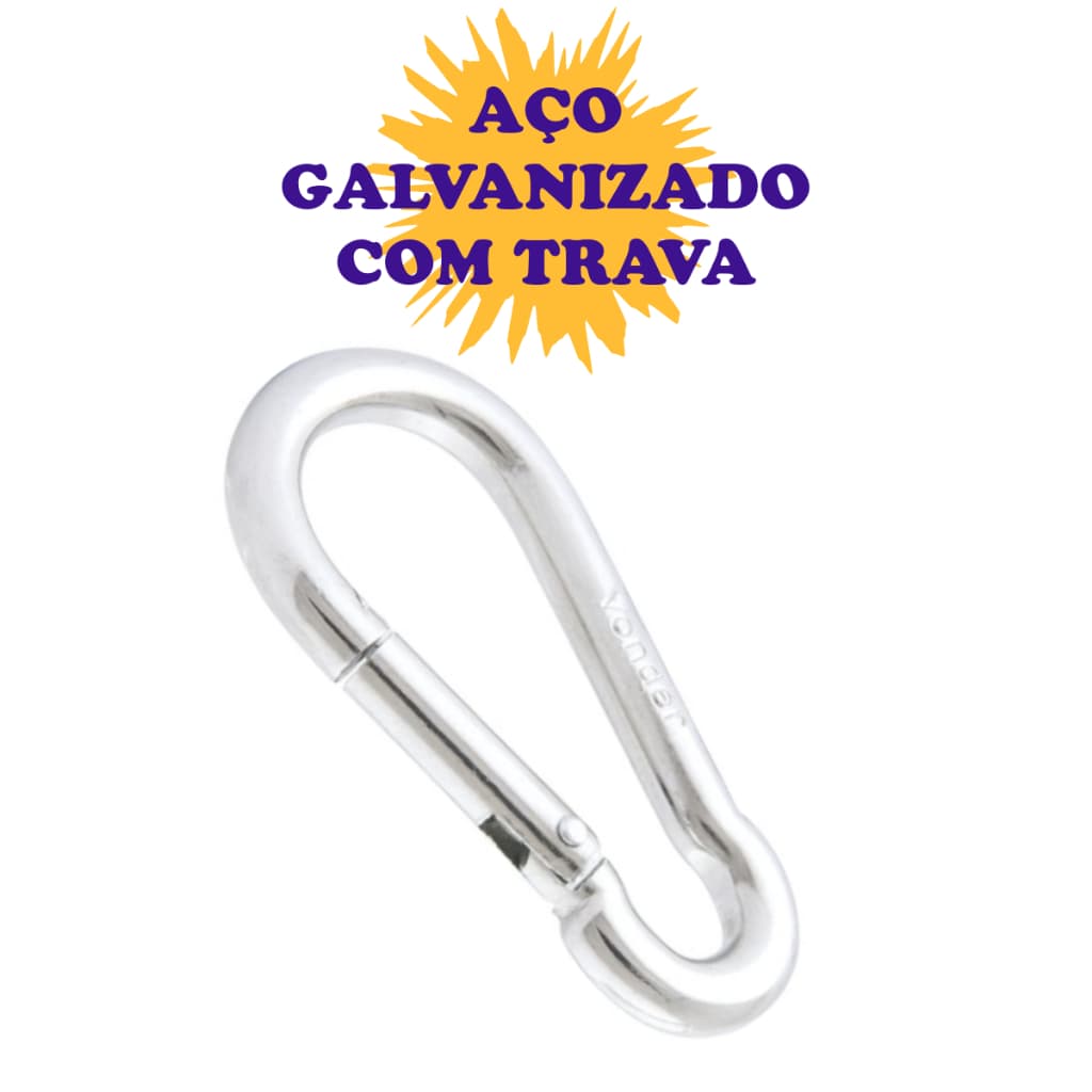 Mosquetão de Aço 8cm Suporta 230 kg Academia Profissional Forte Robusto Varias Aplicações
