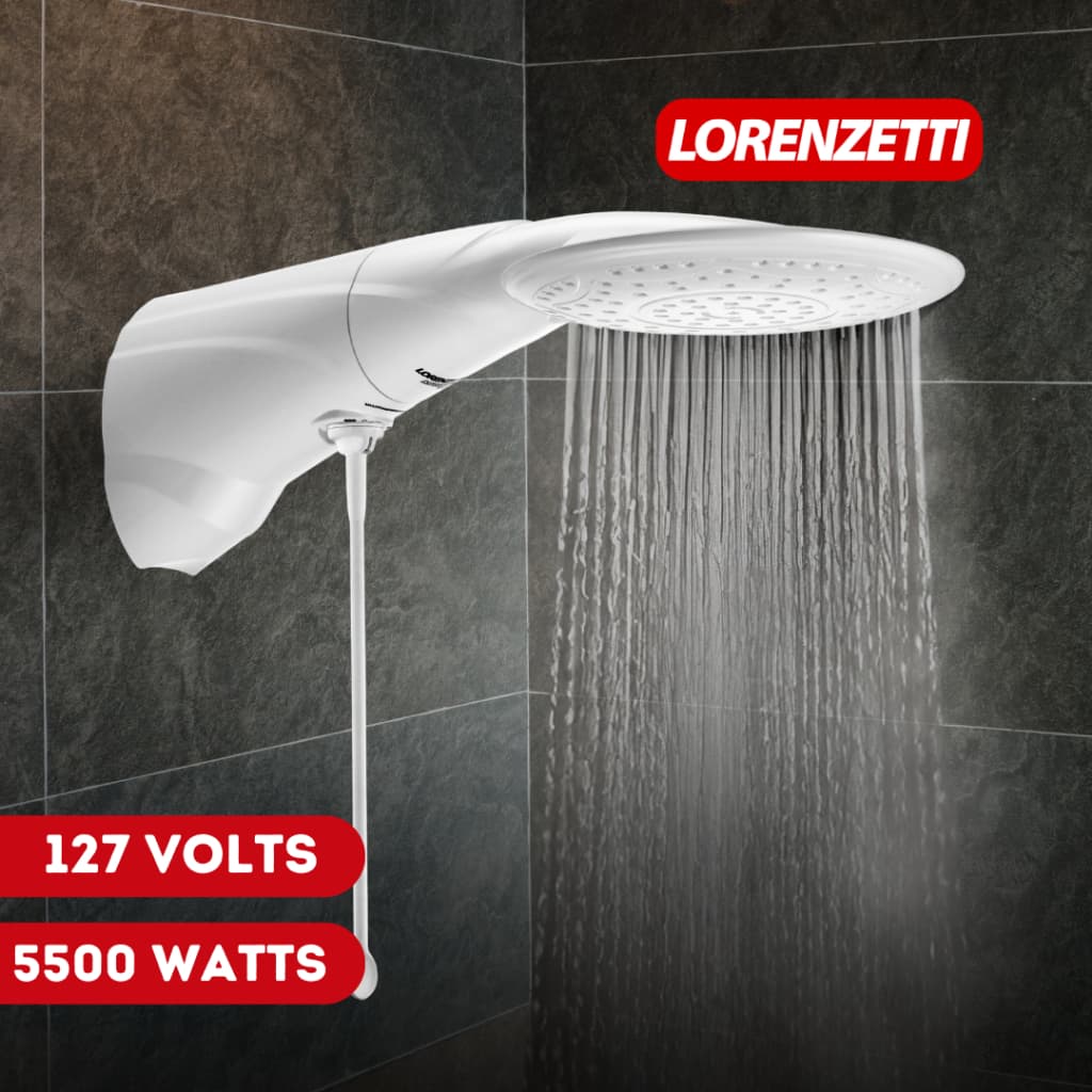 Chuveiro Ducha Advanced Turbo Multitemperaturas Branco Pressurizador 127v 5500w Lorenzetti