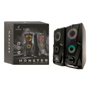 Caixa de Som para PC Computador De Mesa MONSTER - Som Potente com Efeitos de LED Dinâmicos - G777