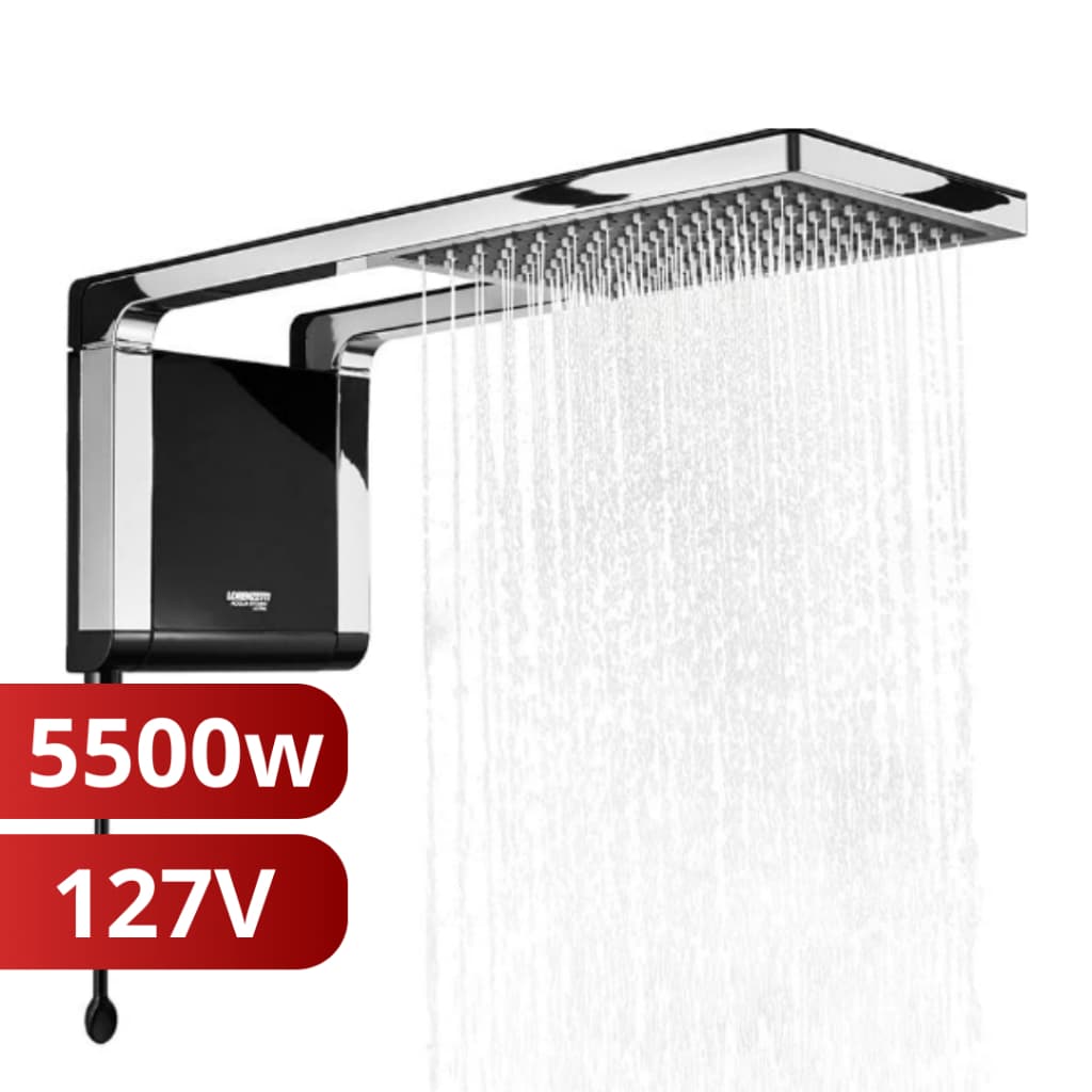 Chuveiro Elétrico Ducha Acqua Storm Ultra Preto Cromado 127v 5500w Lorenzetti