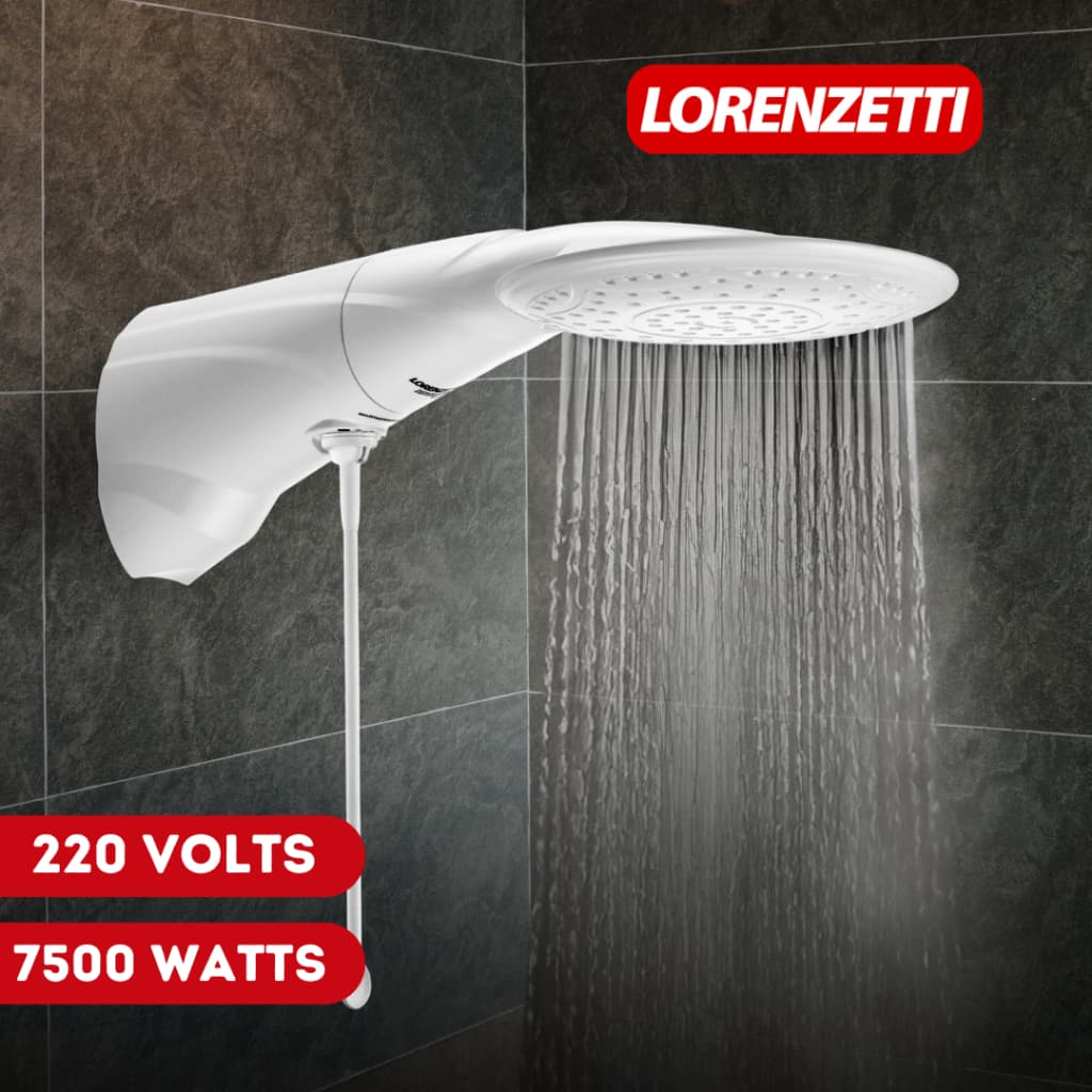 Chuveiro Ducha Advanced Turbo Multitemperaturas Branco Pressurizador 220v 7500w Lorenzetti