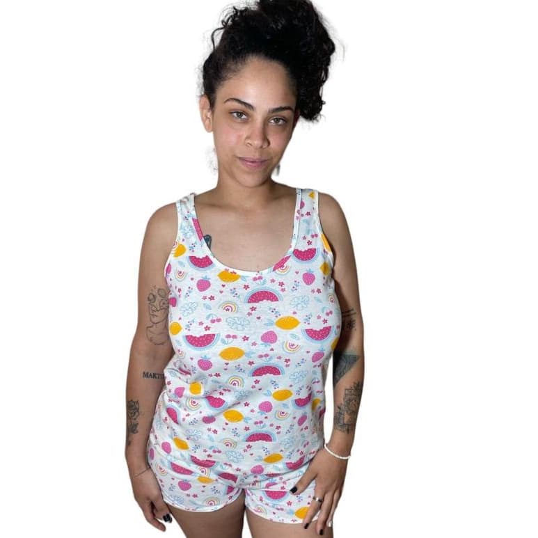 Kit 03 Pijama Regata Feminino Verão Malha 100% Algodão Do P Ao G3 Plus Size