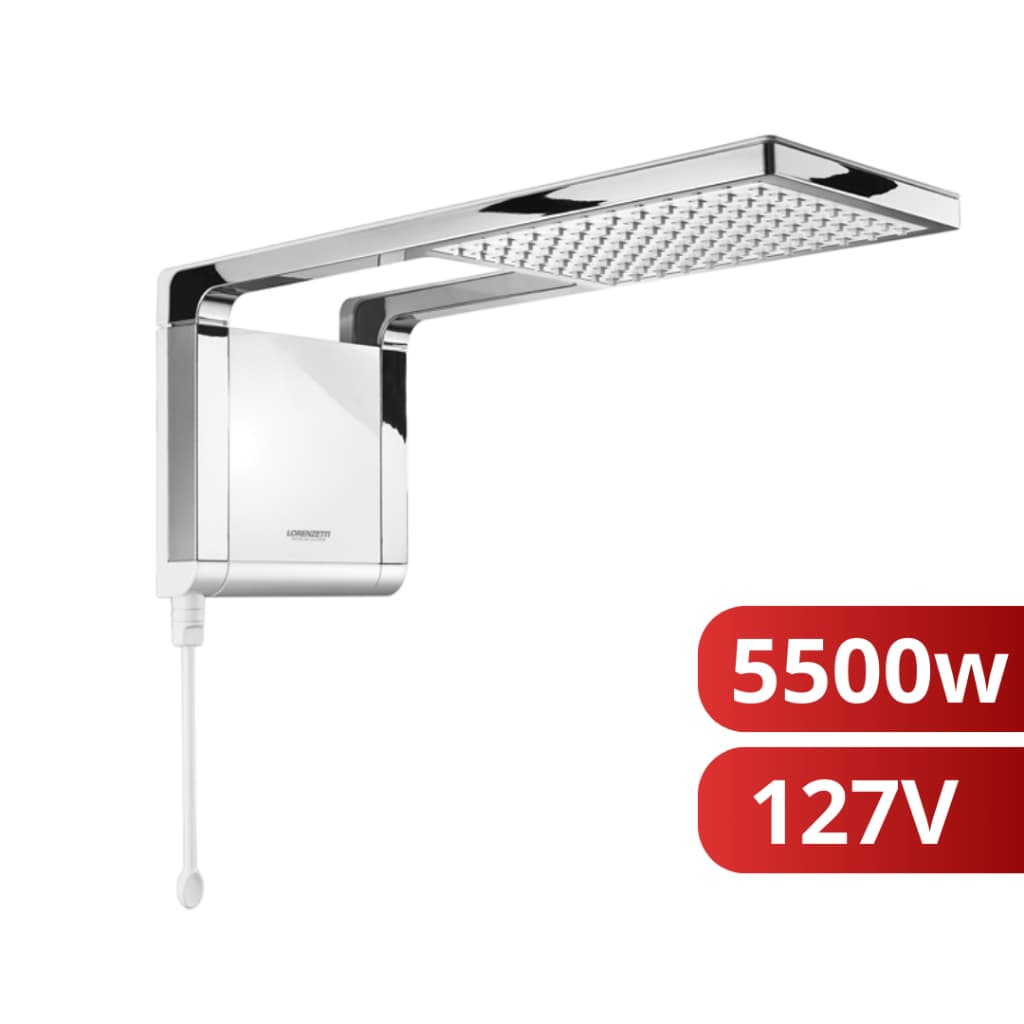 Chuveiro Elétrico Ducha Acqua Storm Ultra Branco Cromado 127v 5500w Lorenzetti