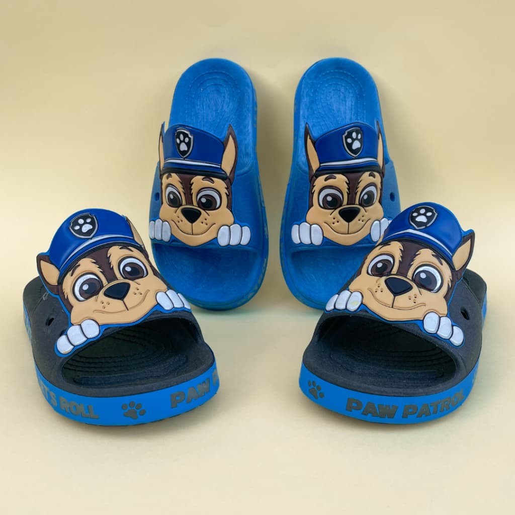 CHINELO SLIDE PRETO MASCULINO NUVEM INFANTIL PATRULHA CANINA CHASE CRIANÇA MENINO CONFORTÁVEL MACIO