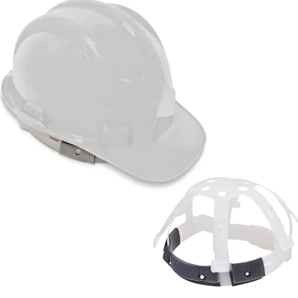 Capacete De Segurança Trabalho Obra Epi C/ Carneira Jugular CA 31469