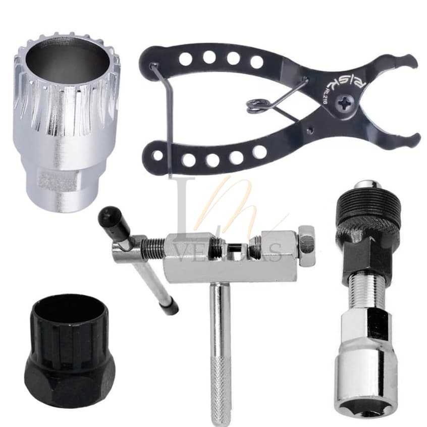 Kit Ferramentas Chaves De Reparação Remoção Para Bicicleta Extrator Pedivela Movimento Central Extratora Corrente